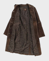 Vintage Y2k 00s Guess Brown Long Suede Jacket - S