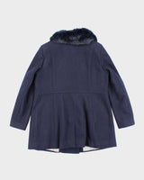Karl Largerfeld Blue Wool Blend Coat - XL