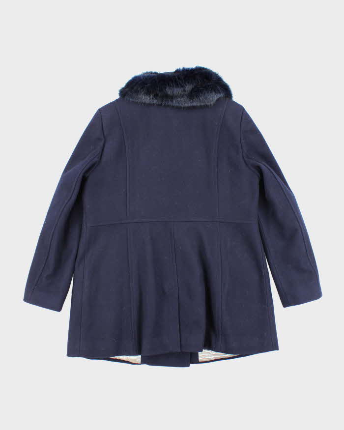 Karl Largerfeld Blue Wool Blend Coat - XL