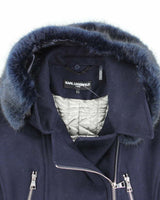 Karl Largerfeld Blue Wool Blend Coat - XL