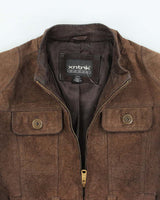 Vintage Women's Y2K Xntrik Suede Cropped Zip Up Jacket - M