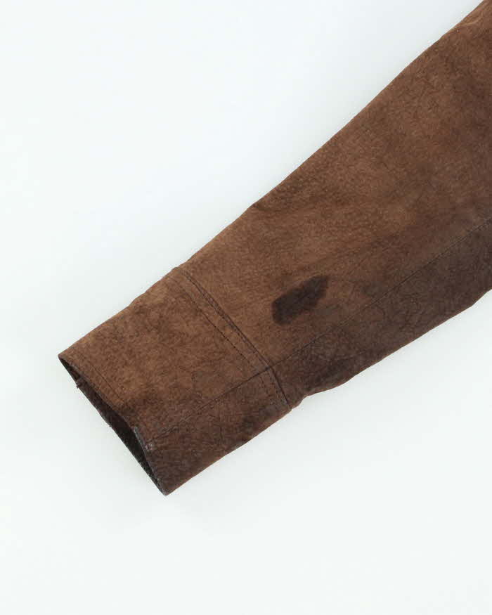 Vintage Women's Y2K Xntrik Suede Cropped Zip Up Jacket - M