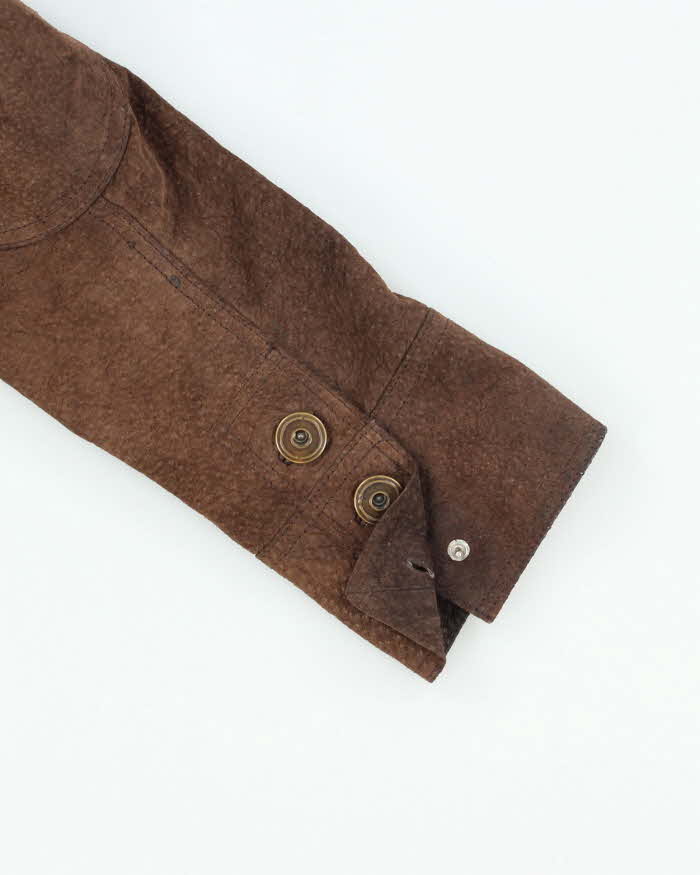 Vintage Women's Y2K Xntrik Suede Cropped Zip Up Jacket - M