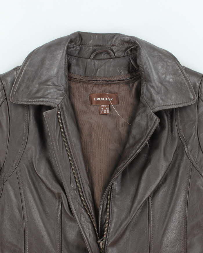 Vintage Y2K Danier Cropped Insulated Leather Jacket - XXS