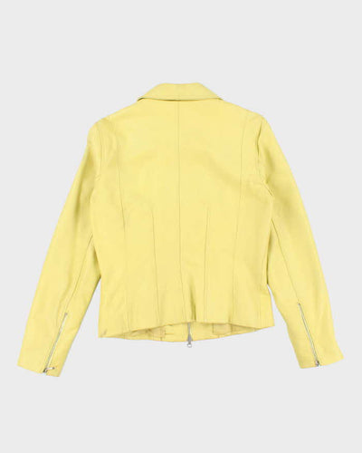 Vintage Y2K Danier Yellow Zip Up Leather Jacket - S