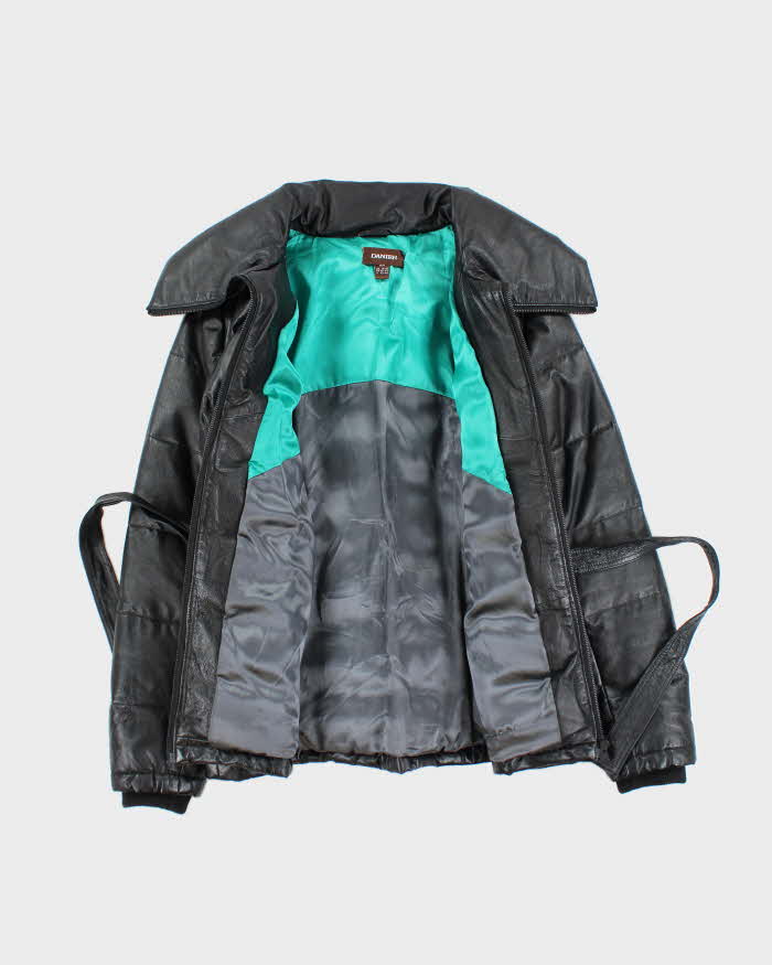 Vintage Y2K Danier Heavyweight Insulated Leather Puffer Jacket - M