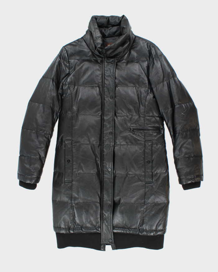 Vintage Y2K Danier Heavyweight Long Leather Puffer Jacket - XS