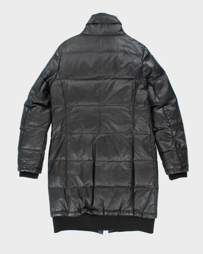 Vintage Y2K Danier Heavyweight Long Leather Puffer Jacket - XS
