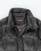 Vintage Y2K Danier Heavyweight Long Leather Puffer Jacket - XS