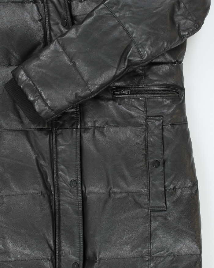 Vintage Y2K Danier Heavyweight Long Leather Puffer Jacket - XS