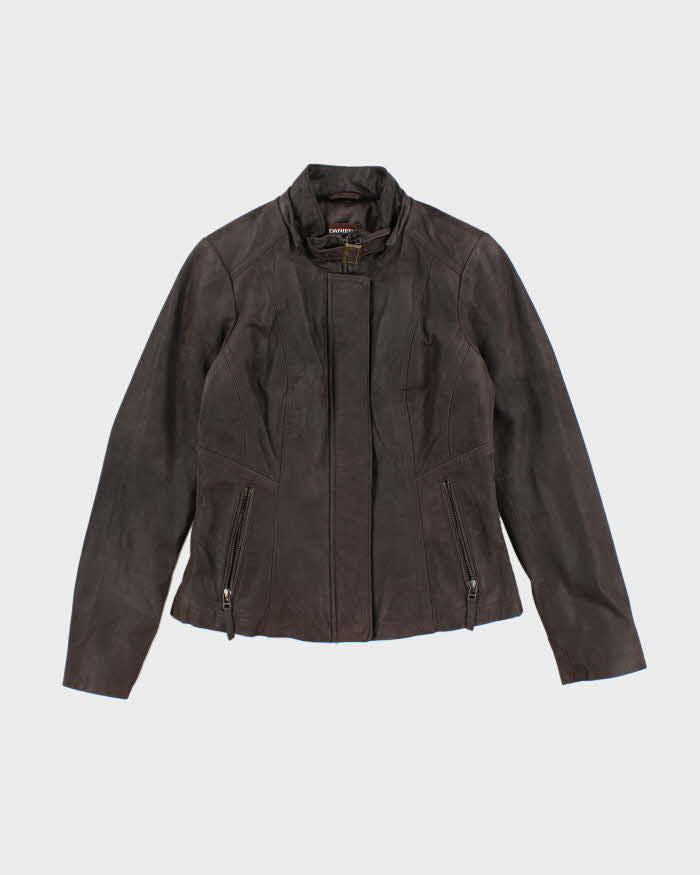 Vintage Y2K Danier Cropped Suede Zip Up Jacket - XS