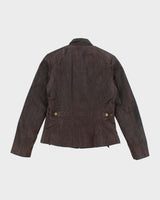 Vintage Y2K Danier Cropped Suede Zip Up Jacket - XS