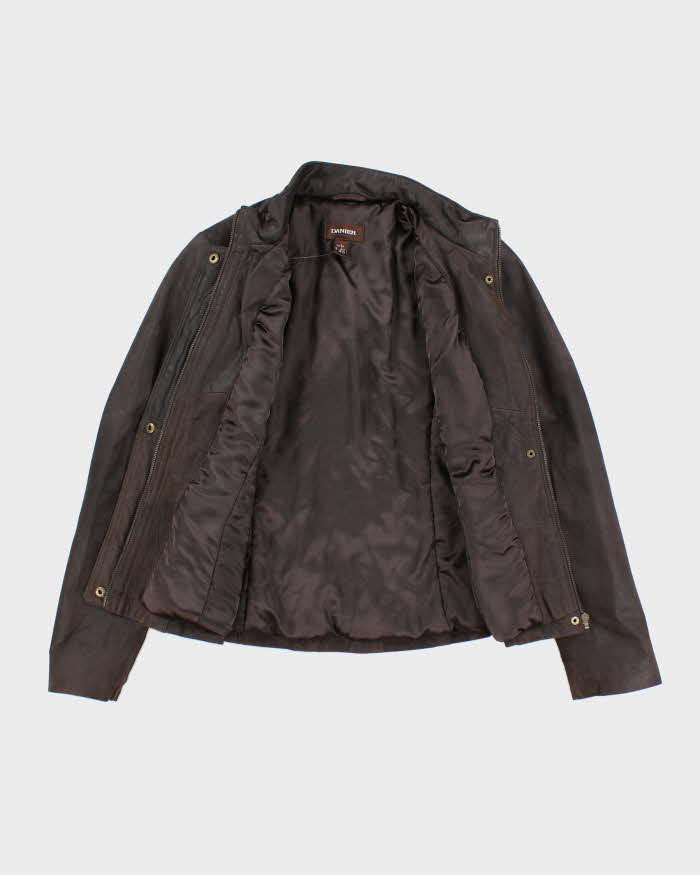 Vintage Y2K Danier Cropped Suede Zip Up Jacket - XS