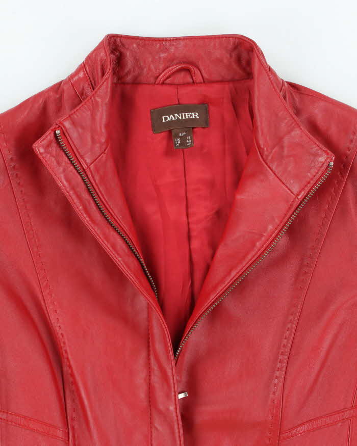 Vintage Y2k 00s Danier Red Leather Jacket - S