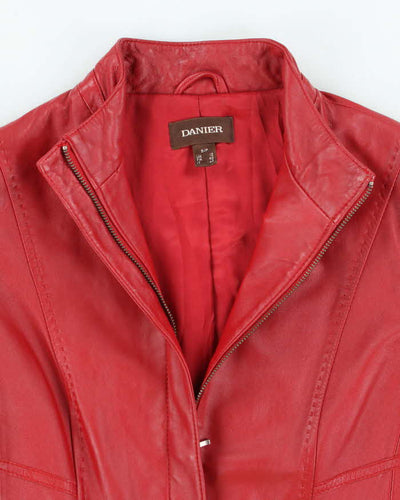Vintage Y2k 00s Danier Red Leather Jacket - S