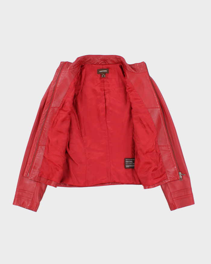 Vintage Y2k 00s Danier Red Leather Jacket - S