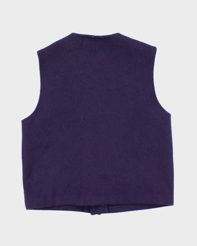 Vintage Le Chateau Purple Wool Waistcoat - S