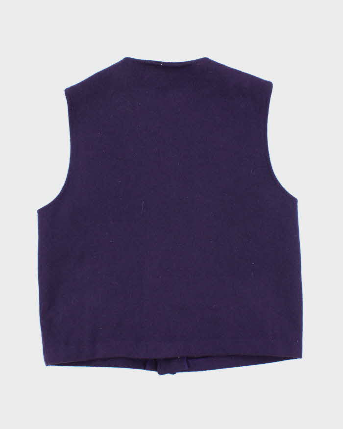 Vintage Le Chateau Purple Wool Waistcoat - S