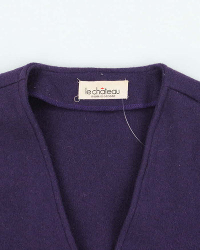 Vintage Le Chateau Purple Wool Waistcoat - S