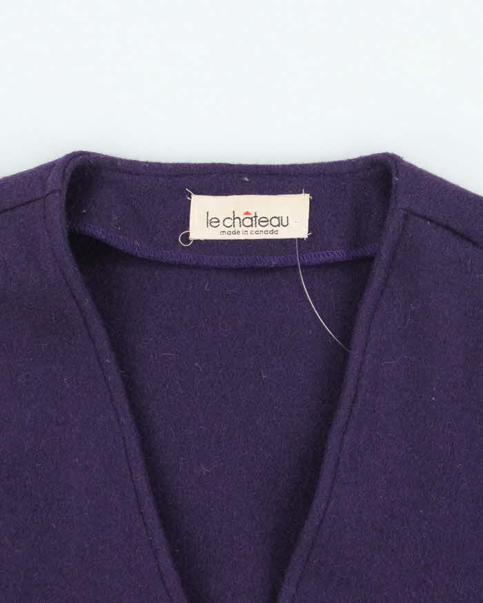Vintage Le Chateau Purple Wool Waistcoat - S