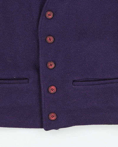 Vintage Le Chateau Purple Wool Waistcoat - S