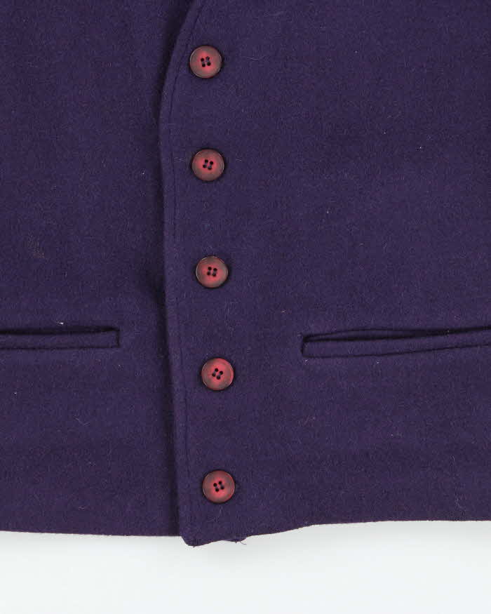 Vintage Le Chateau Purple Wool Waistcoat - S