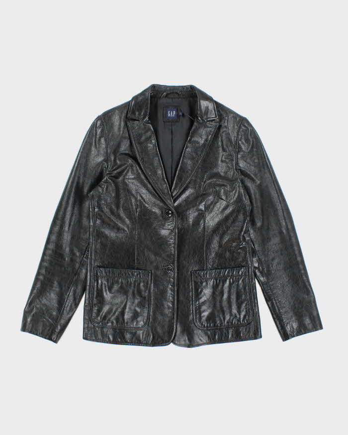 Vintage Women's Y2K GAP Double Breasted Leather Blazer - S