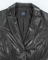 Vintage Women's Y2K GAP Double Breasted Leather Blazer - S