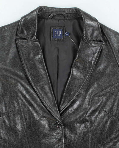 Vintage Women's Y2K GAP Double Breasted Leather Blazer - S