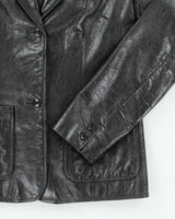 Vintage Women's Y2K GAP Double Breasted Leather Blazer - S