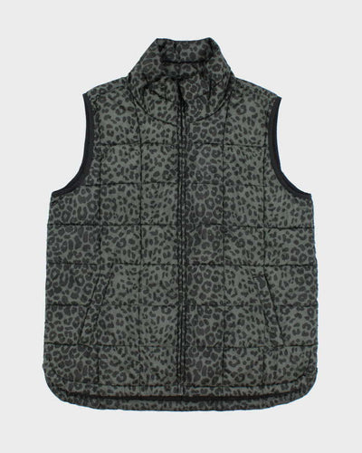 Vintage Y2k 00s Gap Leopard Print Puffer Gilet - XL
