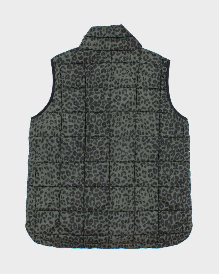 Vintage Y2k 00s Gap Leopard Print Puffer Gilet - XL