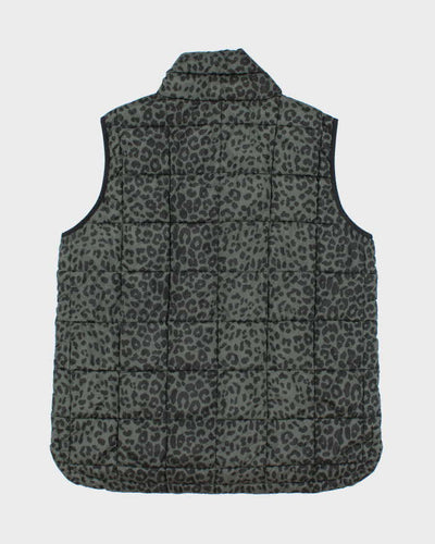 Vintage Y2k 00s Gap Leopard Print Puffer Gilet - XL