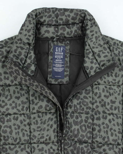 Vintage Y2k 00s Gap Leopard Print Puffer Gilet - XL