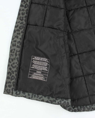 Vintage Y2k 00s Gap Leopard Print Puffer Gilet - XL