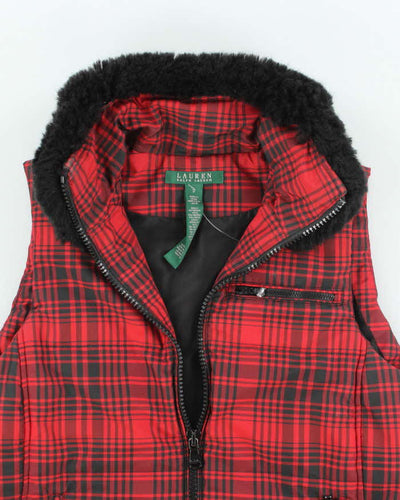 Vintage 00s Ralph Lauren Checked Puffer Gilet - S