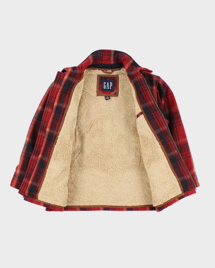 Vintage Y2K GAP Fleeced Lined Flannel Zip Up Jacket - L