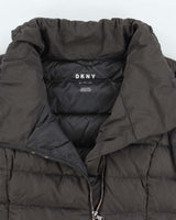 Vintage Women's Y2K DKNY Asymmetrical Zip Puffer Jacket - XS