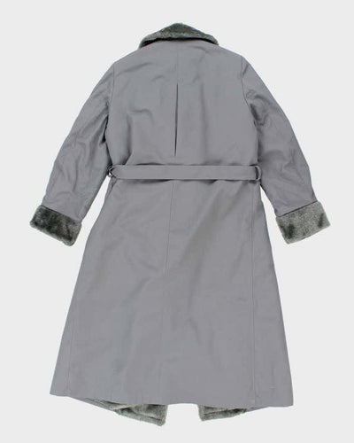 Vintage 80's Women's London Fog Faux Fur Lined Overcoat - M