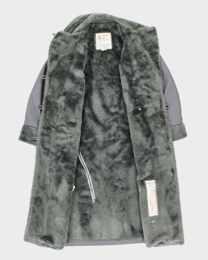 Vintage 80's Women's London Fog Faux Fur Lined Overcoat - M