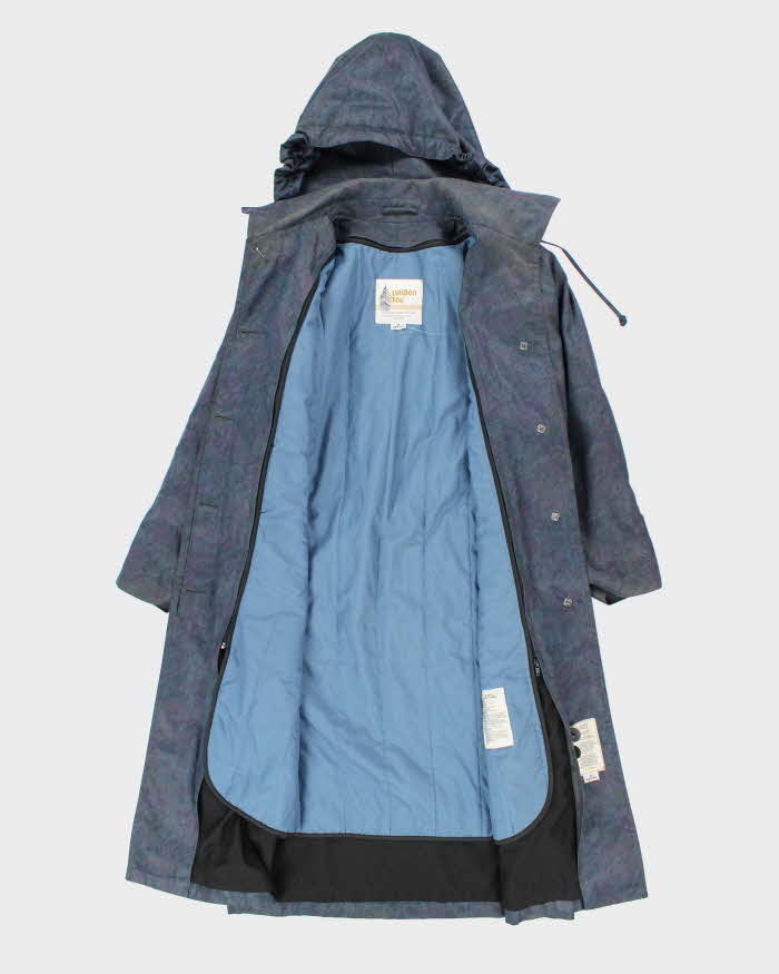 Vintage 90's Women's London Fog Foral Heavyweight Hooded Overcoat - M