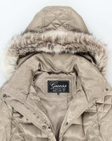 Vintage Women's Y2K Guess Fur Collar Insulated Parka Jacket - M