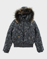 Vintage 2000's Max Mara Fur Collar Cropped Puffer Jacket - S