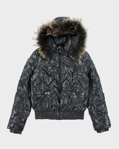 Vintage 2000's Max Mara Fur Collar Cropped Puffer Jacket - S
