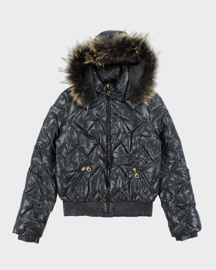 Vintage 2000's Max Mara Fur Collar Cropped Puffer Jacket - S