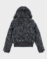 Vintage 2000's Max Mara Fur Collar Cropped Puffer Jacket - S