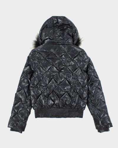 Vintage 2000's Max Mara Fur Collar Cropped Puffer Jacket - S
