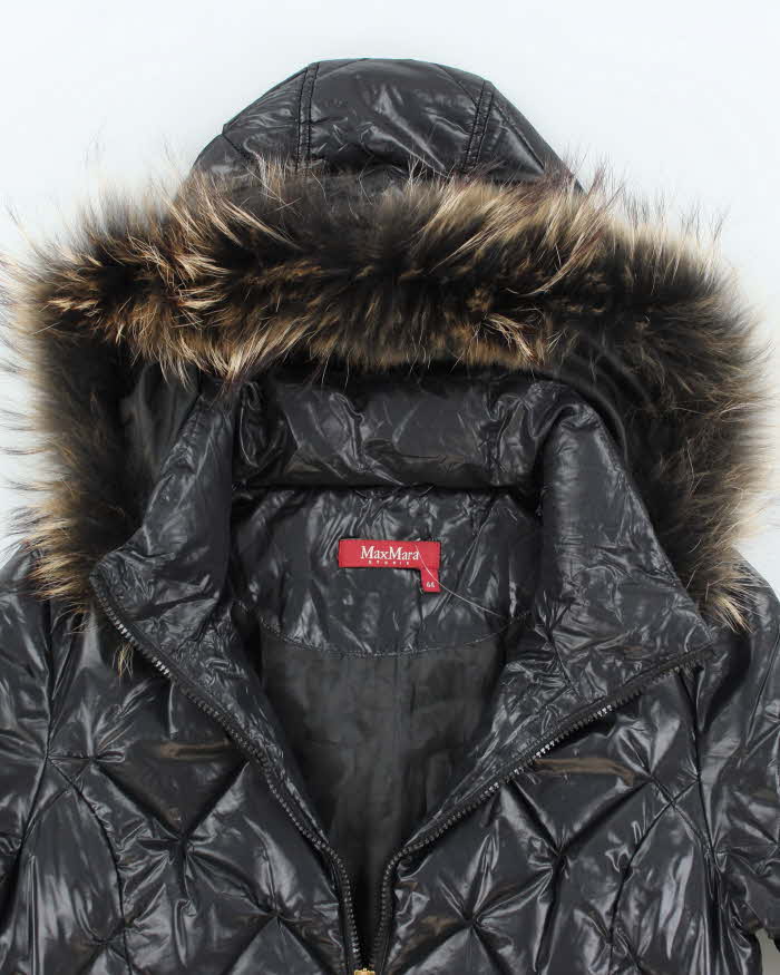 Vintage 2000's Max Mara Fur Collar Cropped Puffer Jacket - S