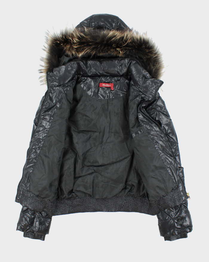 Vintage 2000's Max Mara Fur Collar Cropped Puffer Jacket - S