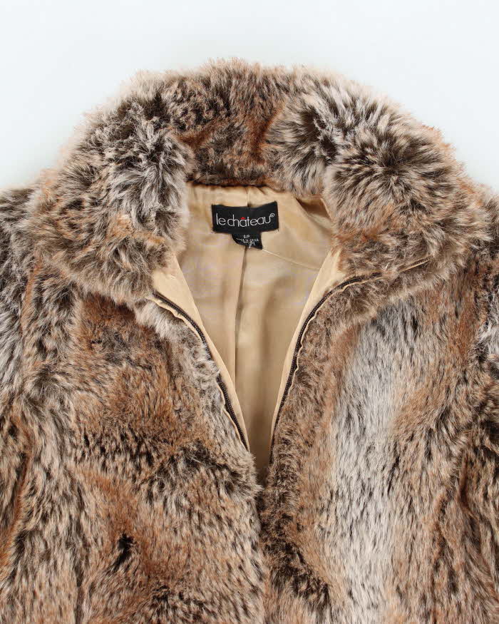 Vintage Y2k 00s Le Chateau Faux Fur Jacket - S